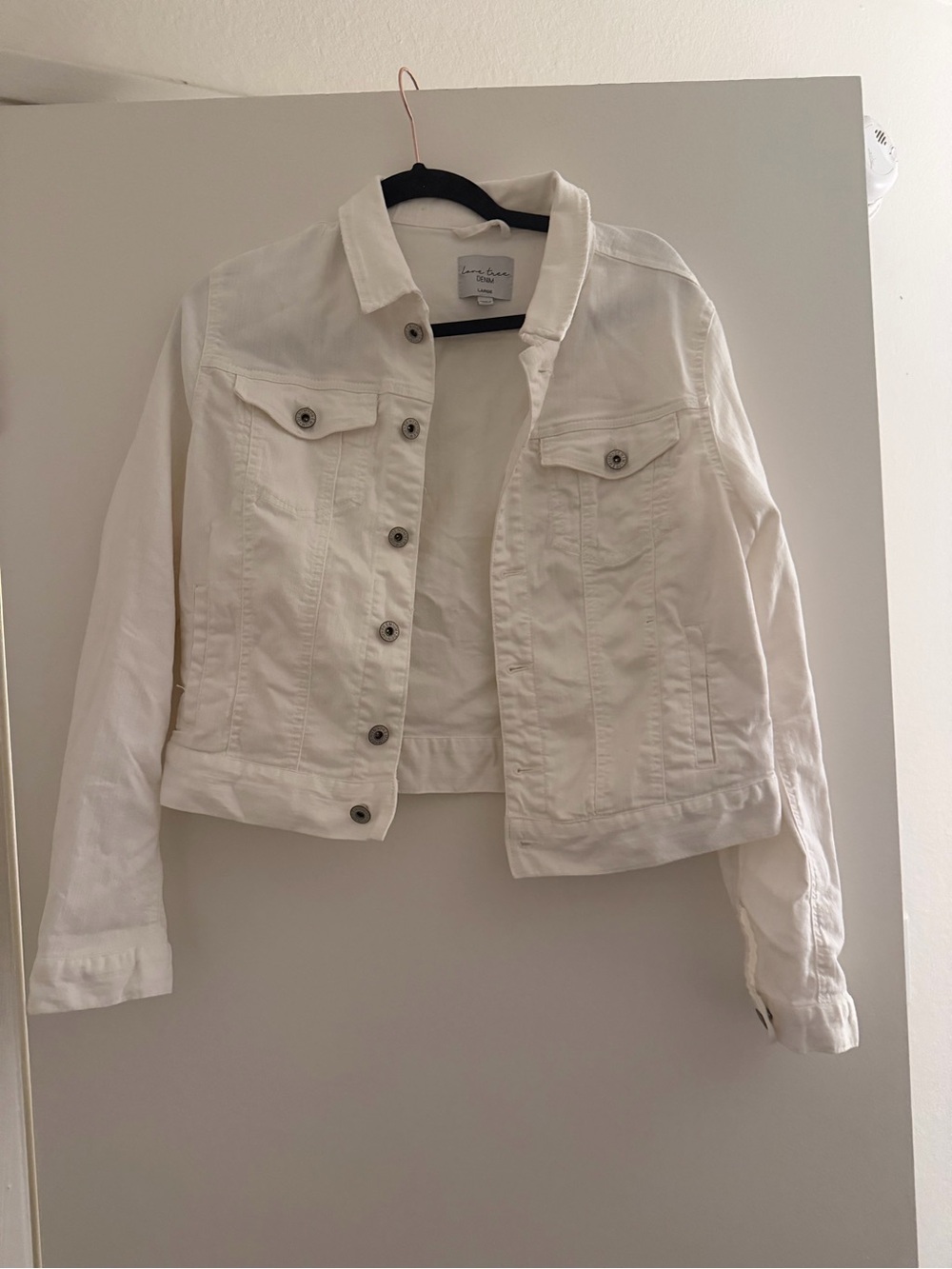 Love Tree White Denim Jean Jacket